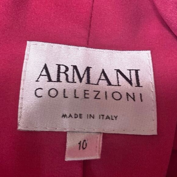 Armani Collezioni Pink Wool Single Button Long Sleeve Blazer Coat Jacket Size 10 - Picture 3 of 5
